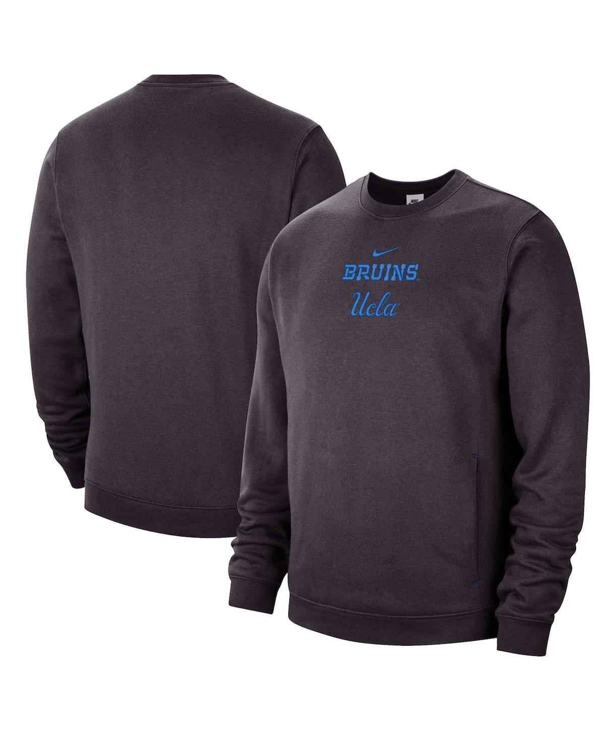 Shop Nike Men's  Charcoal Ucla Bruins Campus Block Club Pullover Sweatshirt