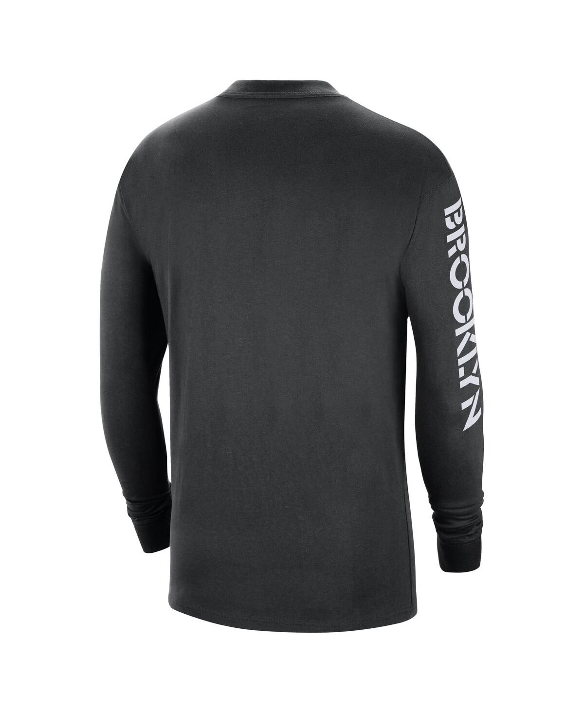 Jordan Men's  Black Brooklyn Nets Courtside Max 90 Vintage-like Wash Statement Edition Long Sleeve T- In Black