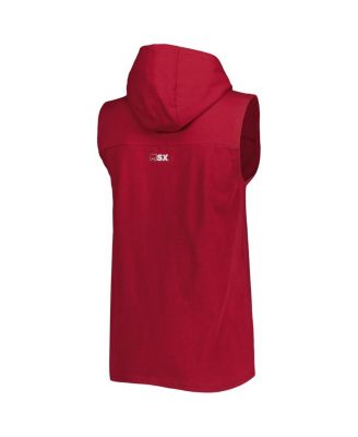Men's Burgundy Washington Commanders Relay Sleeveless Pullover Hoodie