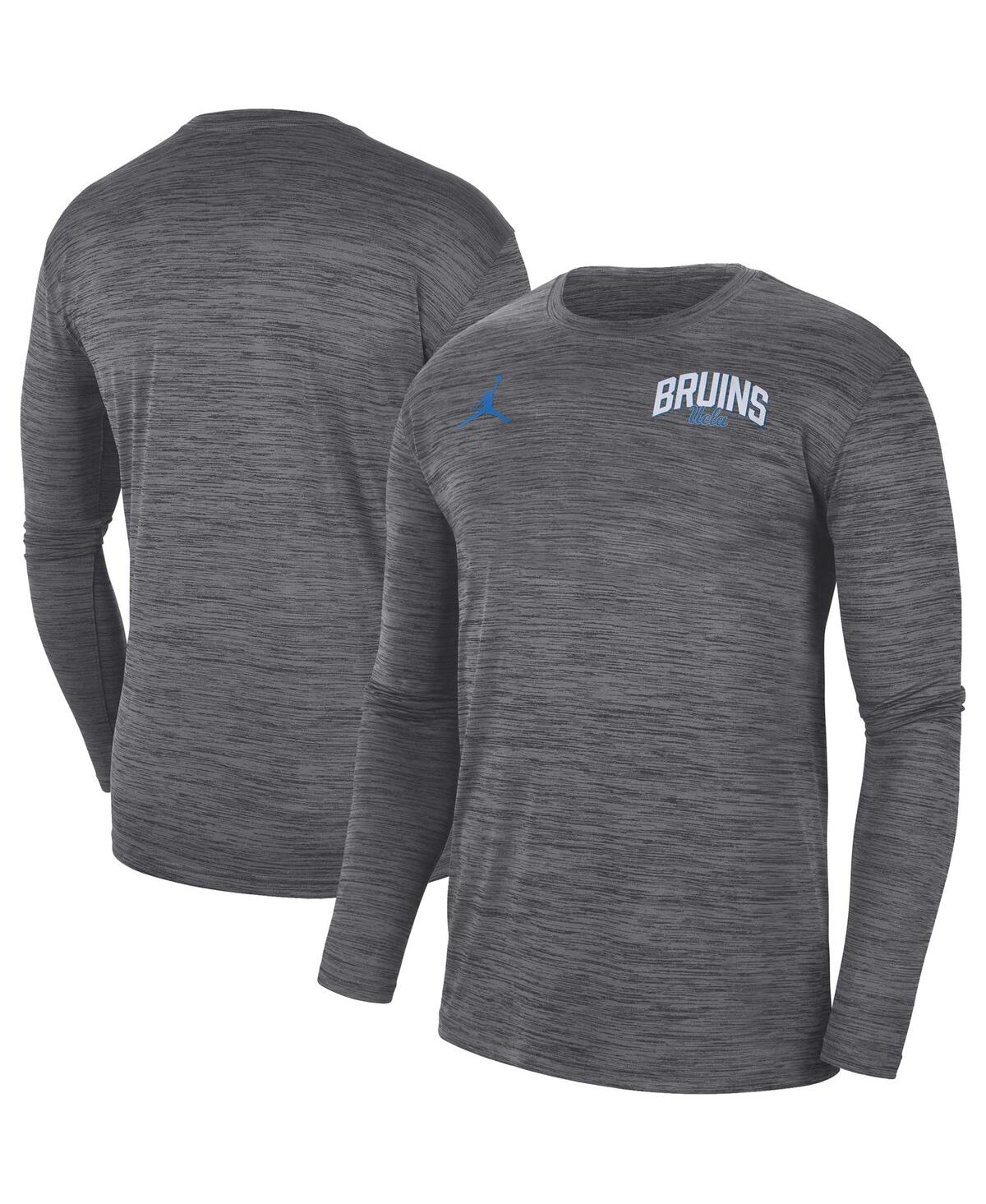 Jordan Men's  Charcoal Ucla Bruins Sideline Game Day Velocity Performance Long Sleeve T-shirt In Charcoal
