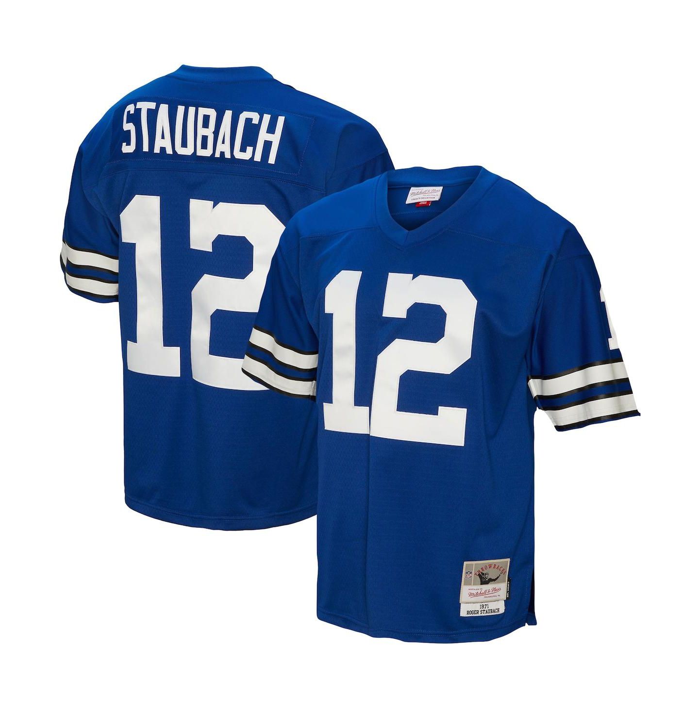 Мужской топ Mitchell & Ness Roger Staubach Royal Dallas Cowboys 1971 Legacy Replica Jersey — фото 1