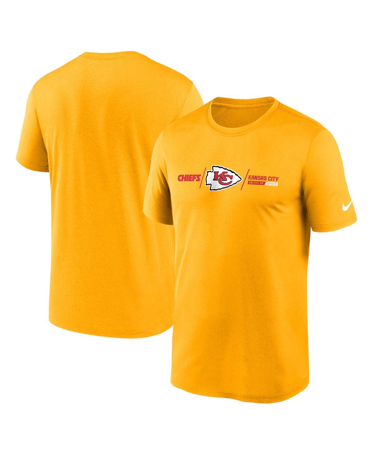 Shop Nike Men's  Gold Kansas City Chiefs Horizontal Lockup Legend Performance T-shirt
