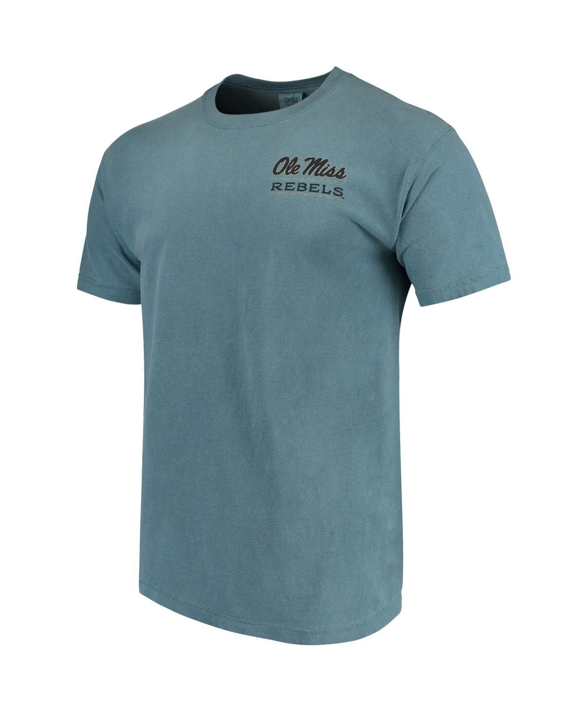 Image One Blue Ole Miss Rebels State Scenery Comfort Colors T-shirt In Blue