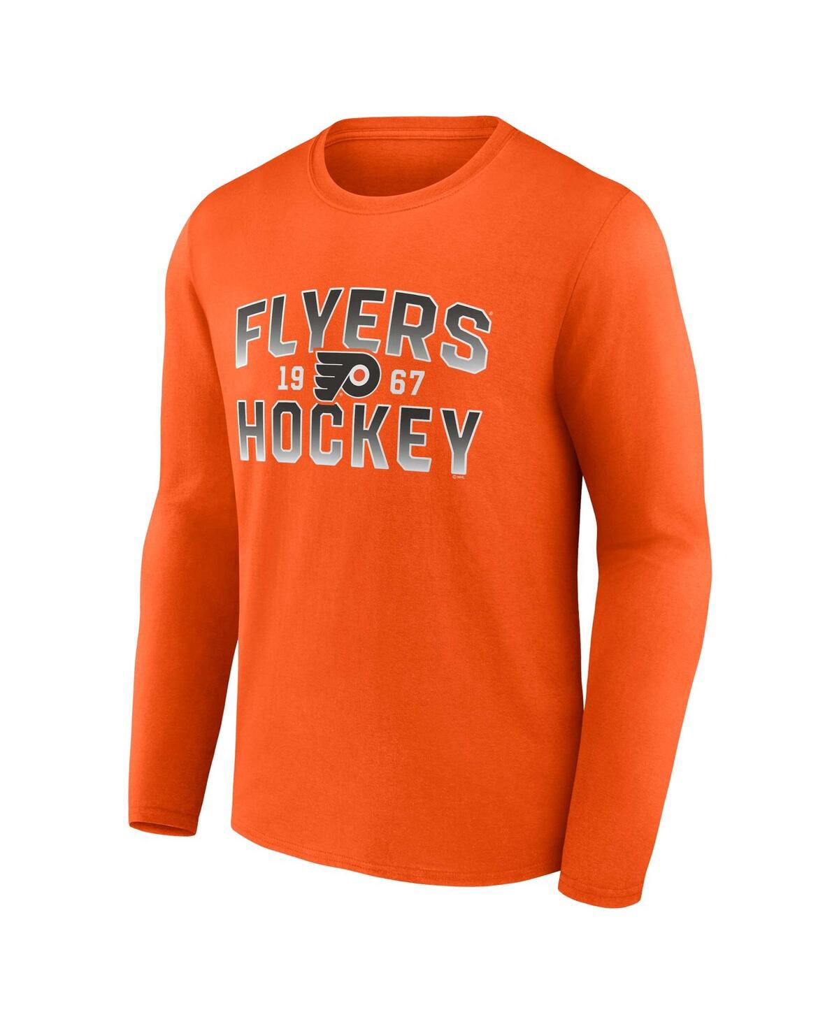 Shop Fanatics Men's  Orange Philadelphia Flyers Skate Or Die Long Sleeve T-shirt