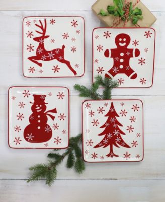 Winterfest Holiday Salad Plates, Set of 4