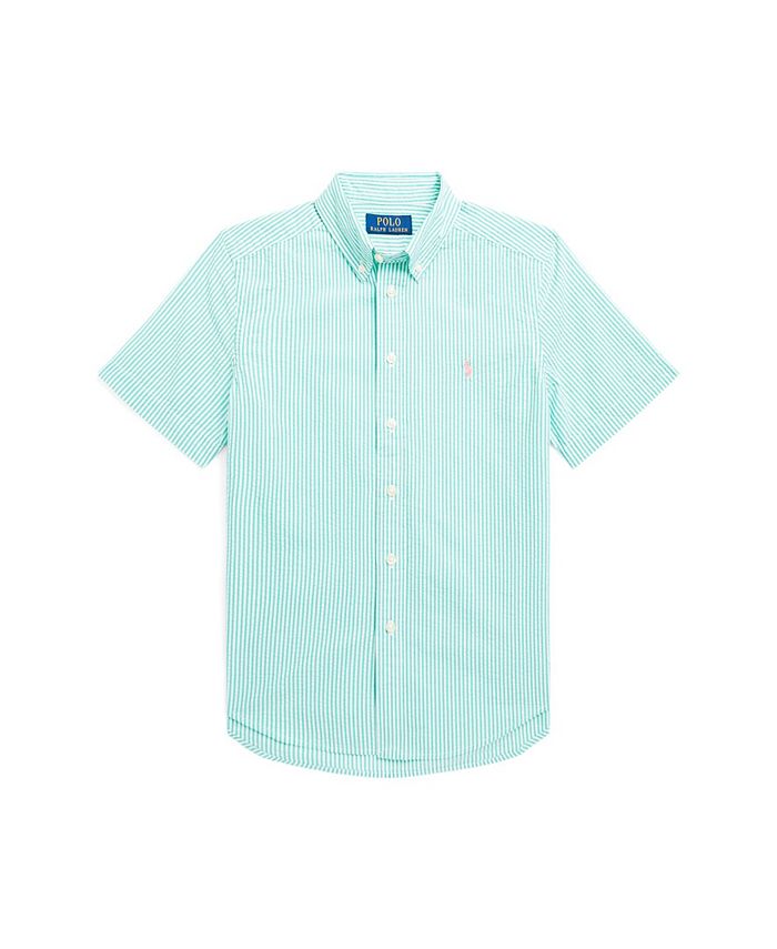 Polo Ralph Lauren Big Boys Striped Seersucker Short Sleeve Shirt & Reviews  - Shirts & Tops - Kids - Macy's