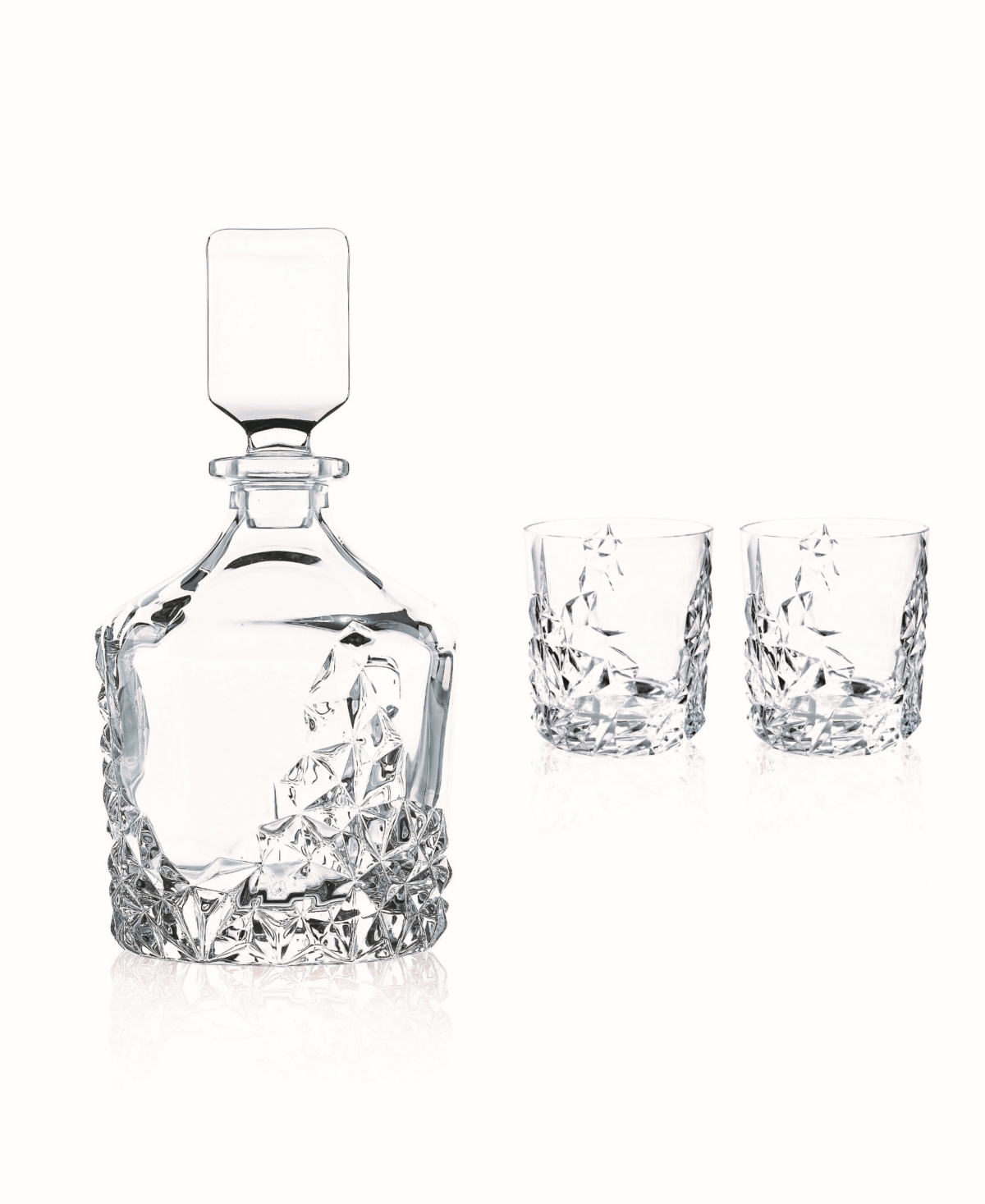 Nachtmann Sculpture Whiskey Decanter And Glasses Set In Clear