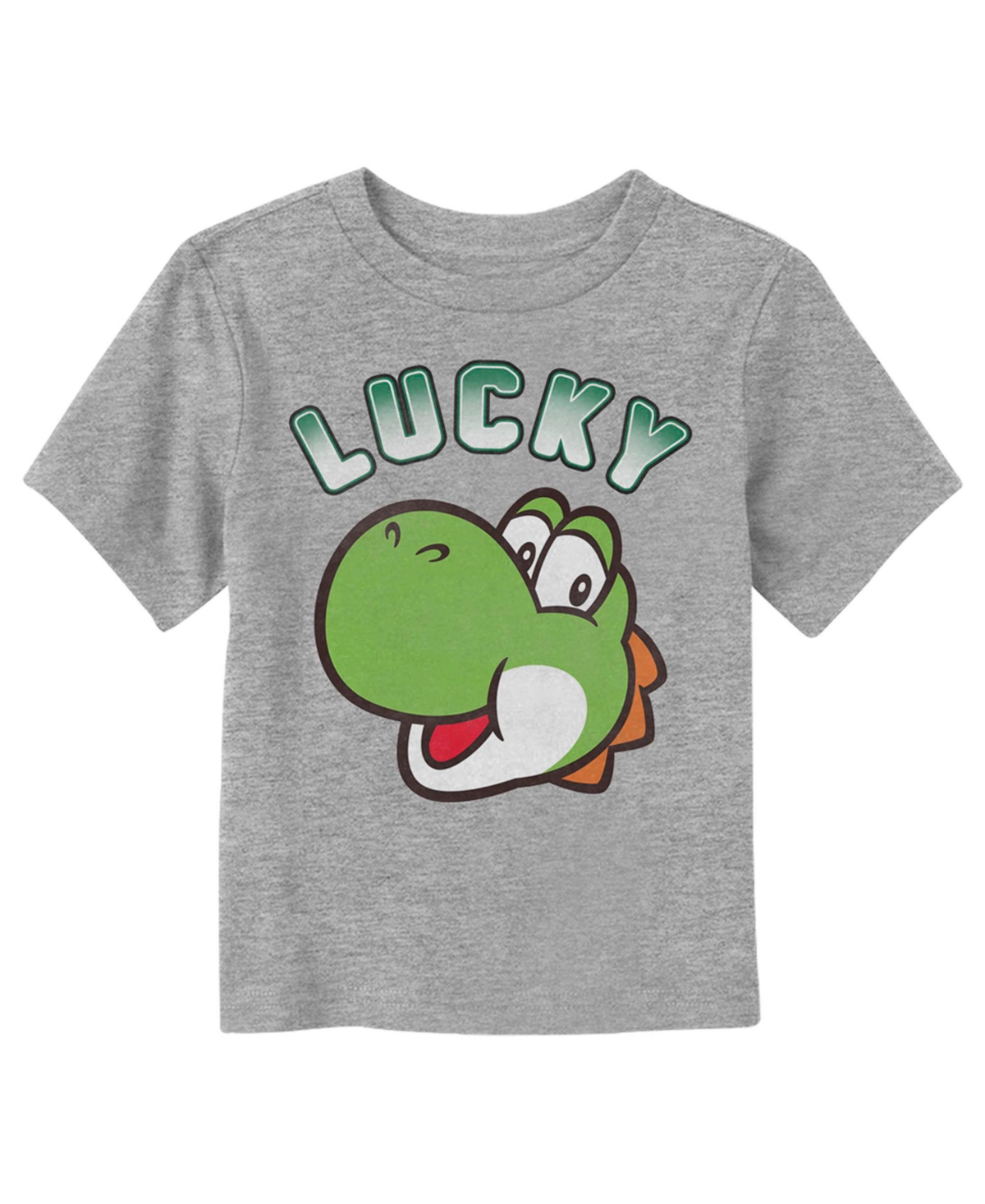 Nintendo Toddler's  Super Mario St. Patrick's Day Lucky Yoshi Unisex T-shirt In Athletic Heather