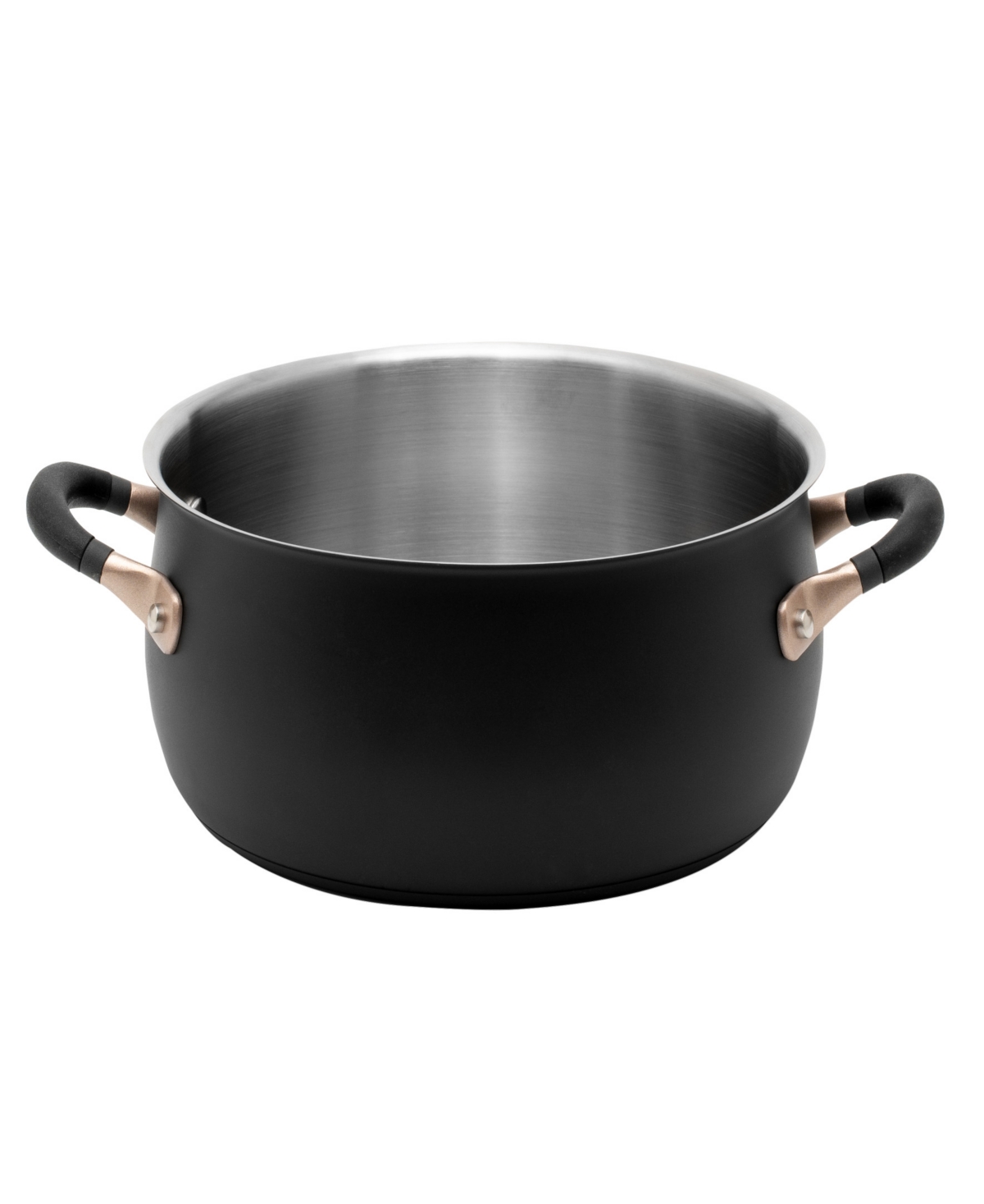 Meyer Accent Series Stainless Steel 5-quart Dutch Oven In Matte Black With Gold Accent
