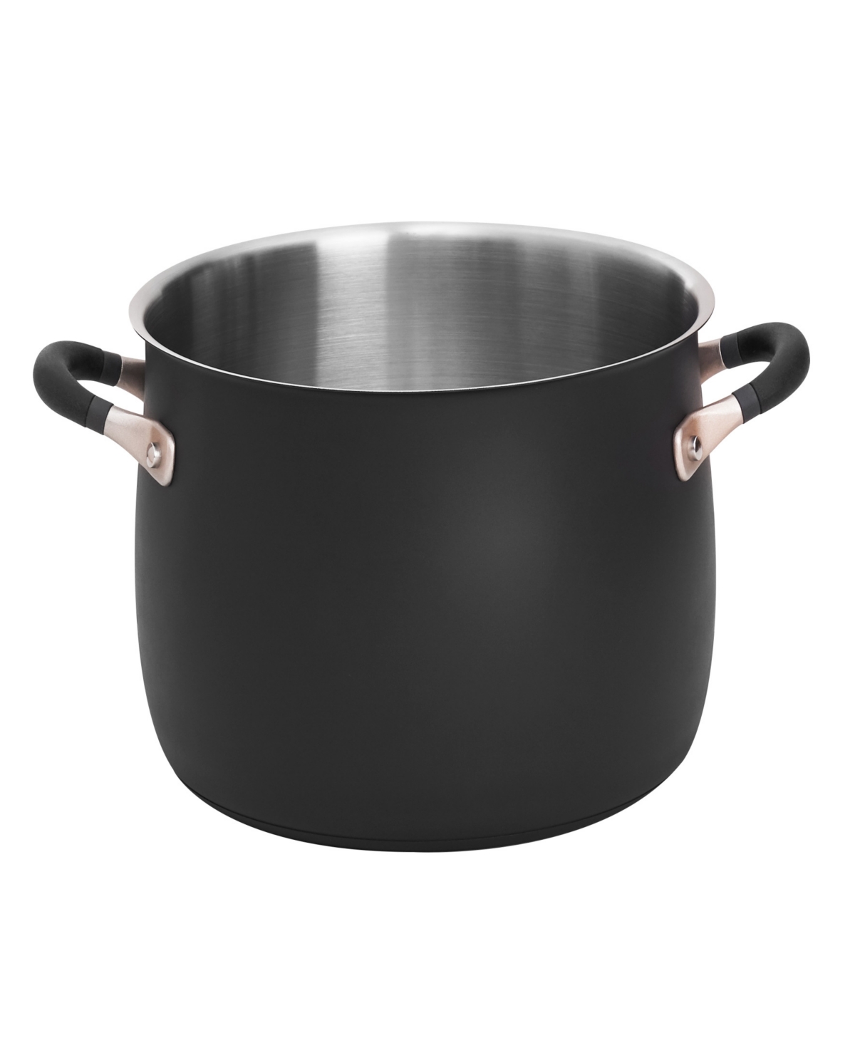 Meyer Accent Series Stainless Steel 8-quart Stockpot In Matte Black With Gold Accent