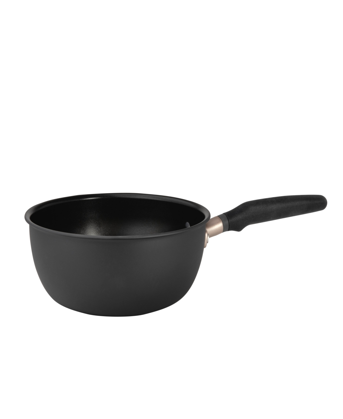 Meyer Accent Series Hard Anodized Alum 4.5-quart Non-stick Chef Pan In Matte Black With Gold Accent