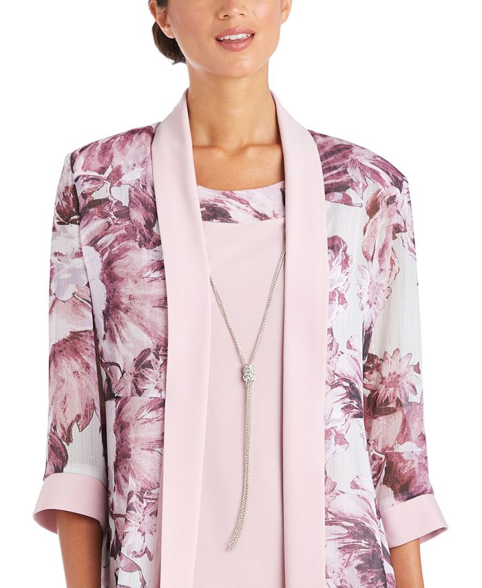R & M Richards Women's Printed Chiffon Jacket & Dress Macy's