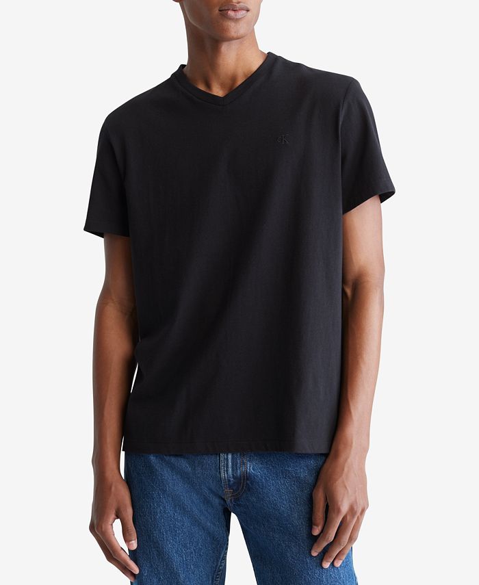 Macy\'s Men\'s Cotton - Klein Smooth T-Shirt Calvin V-Neck Solid