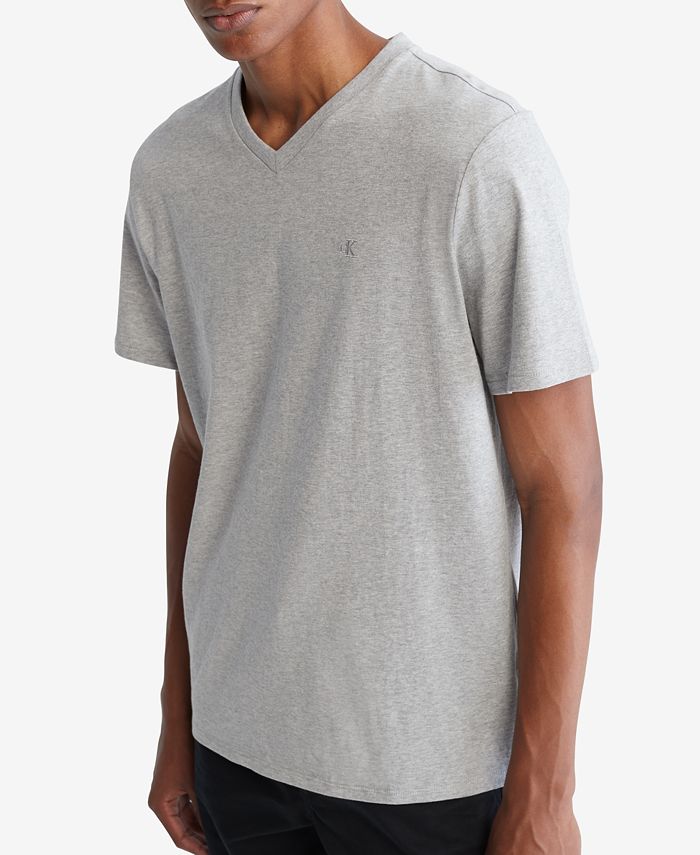 Calvin Klein Men's Smooth Cotton Solid V-Neck T-Shirt - Macy's