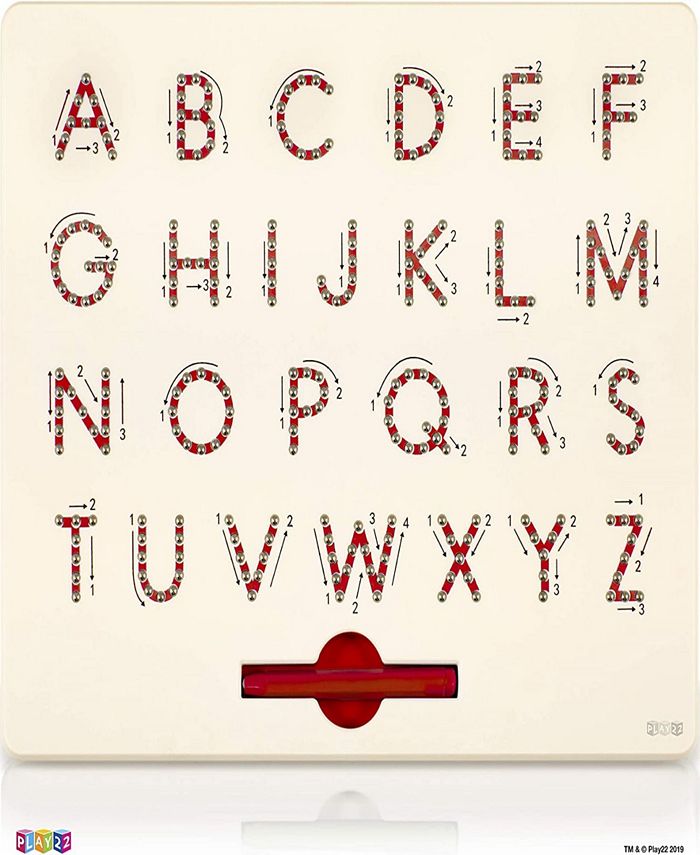 Play22 Magnetic Doodle Board Slots with Pen - Uppercase ABC Letters ...