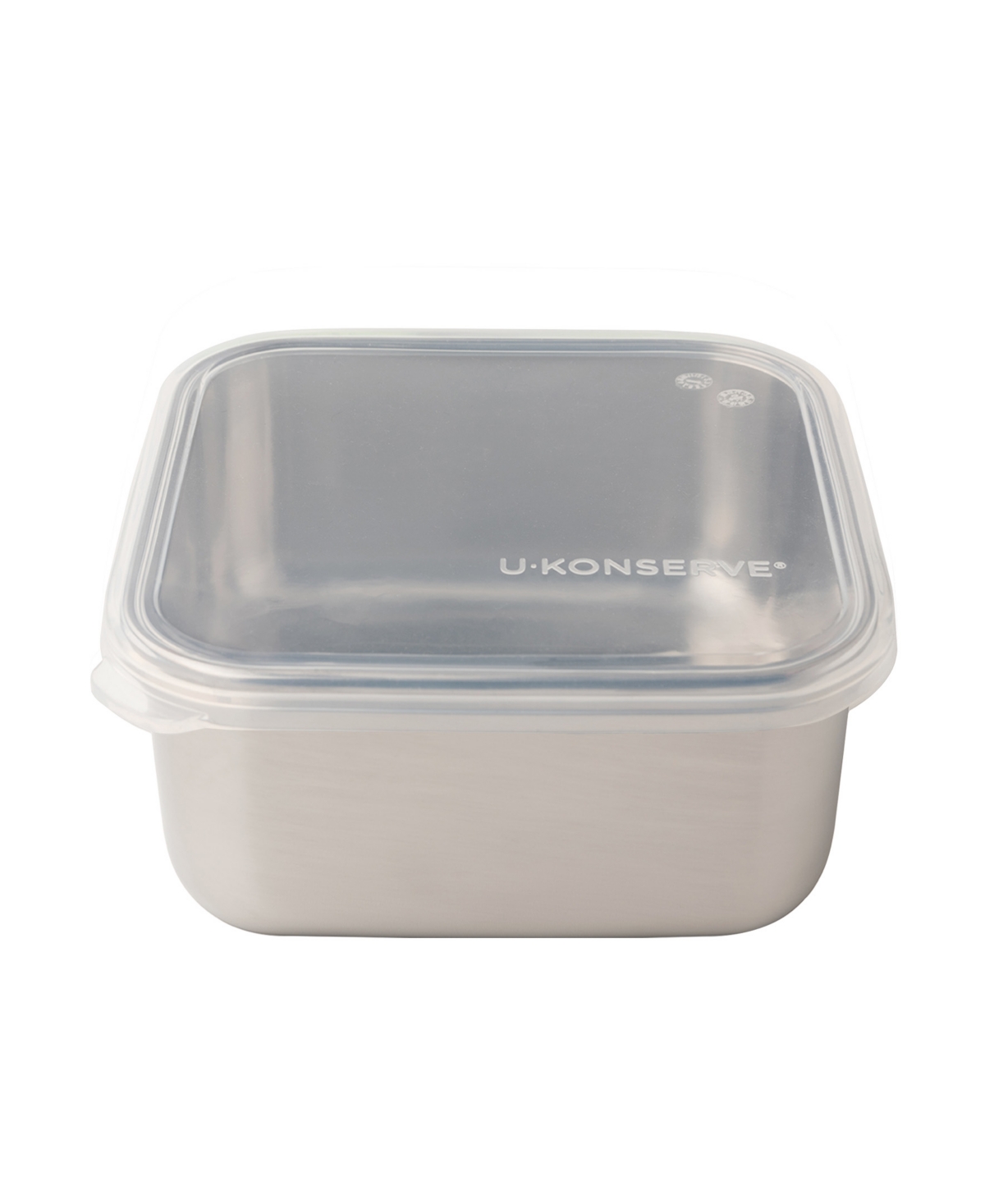 U Konserve Stainless Steel Food To-go Container With Silicone Lid Square, 50 oz In Clear