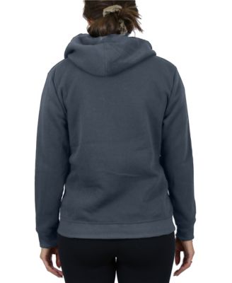 Women's Loose Fit Sherpa Lined Fleece Zip-Up Hoodie Sweatshirt