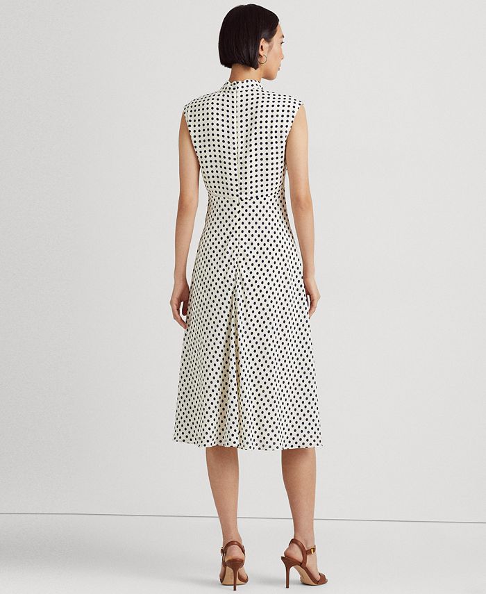 Lauren Ralph Lauren Women's PolkaDot TieNeck Dress Macy's