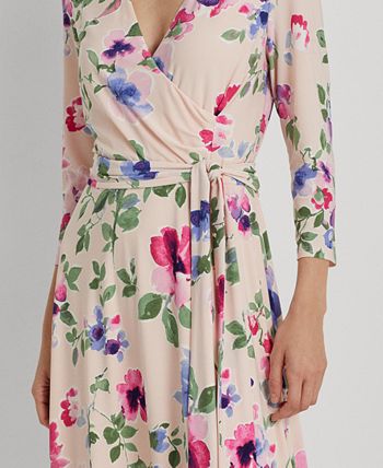 Lauren Ralph Lauren Women's Floral Surplice Jersey Dress - Macy's