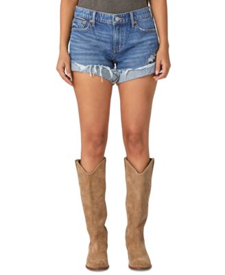 Lucky Brand - Women's Low Rise Frayed-Cuff Denim Shorts