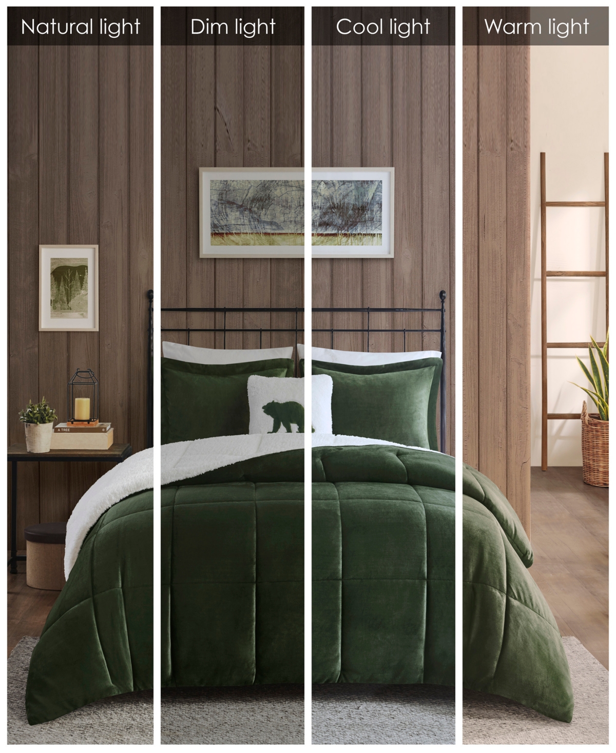 Macy's Woolrich Alton 4-pc. King Comforter Set In Green,ivory