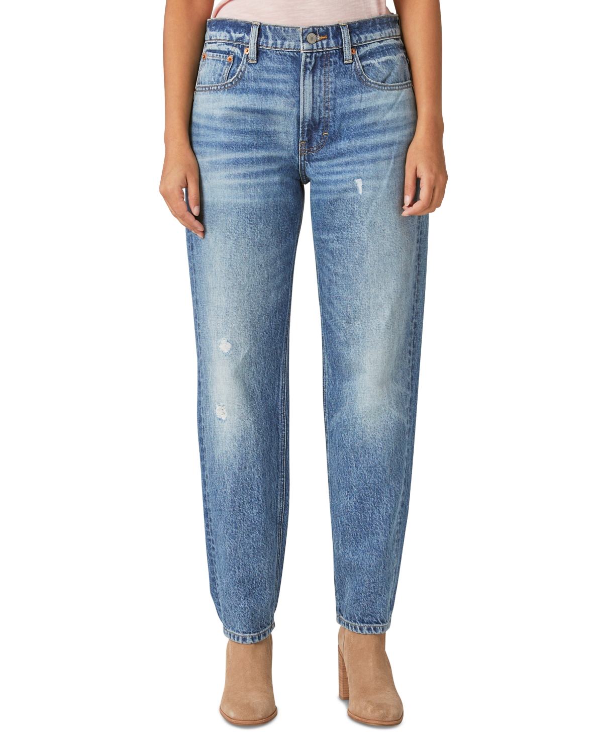 Shop Lucky Brand Women's Mid-rise Relaxed-leg Boy Jeans In Easy Like Sunday