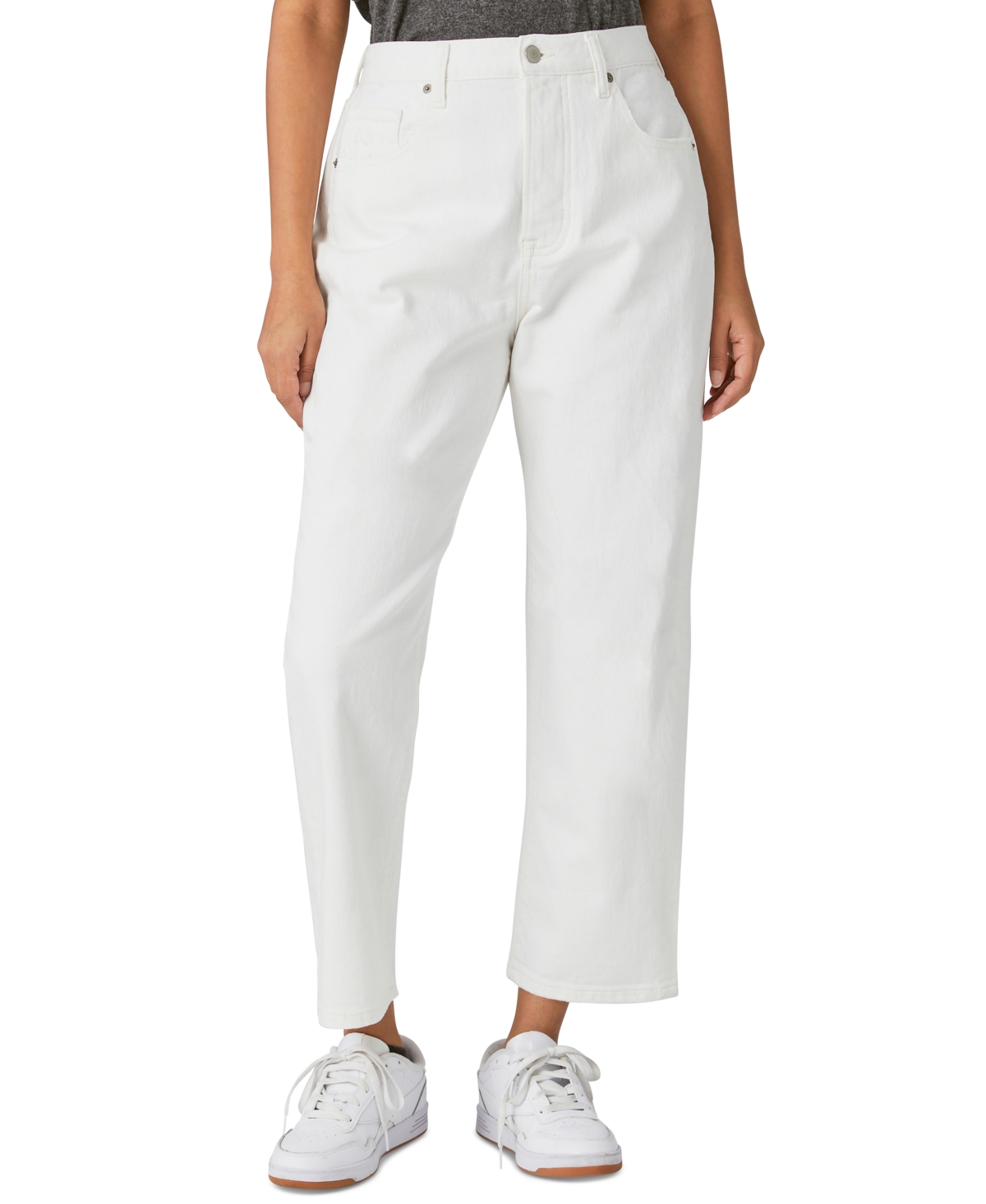 Shop Lucky Brand Women's 90's Loose Cropped High-rise Jeans In Spring White Dest