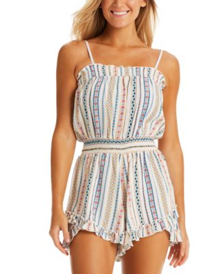 Jessica Simpson - Women's Stripe It Up Cover-Up Romper