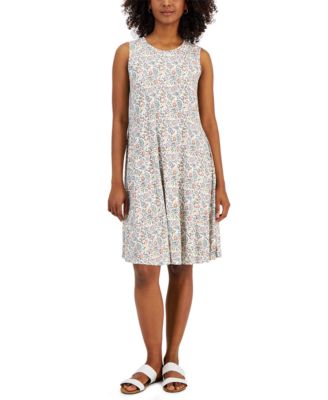 Style & Co - Women's Floral-Print Sleeveless Flip-Flop Dress