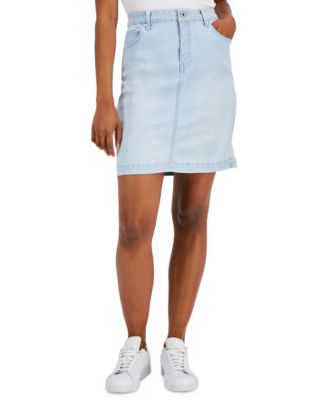 Style & Co - Petite Relaxed-Fit Zip-Front Denim Skirt
