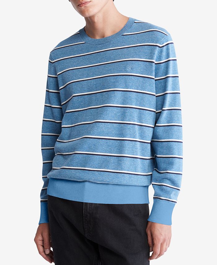 Blazen Specimen Rechtdoor Calvin Klein Men's Supima Cotton Mini Stripe Monogram Logo Sweater &  Reviews - Sweaters - Men - Macy's