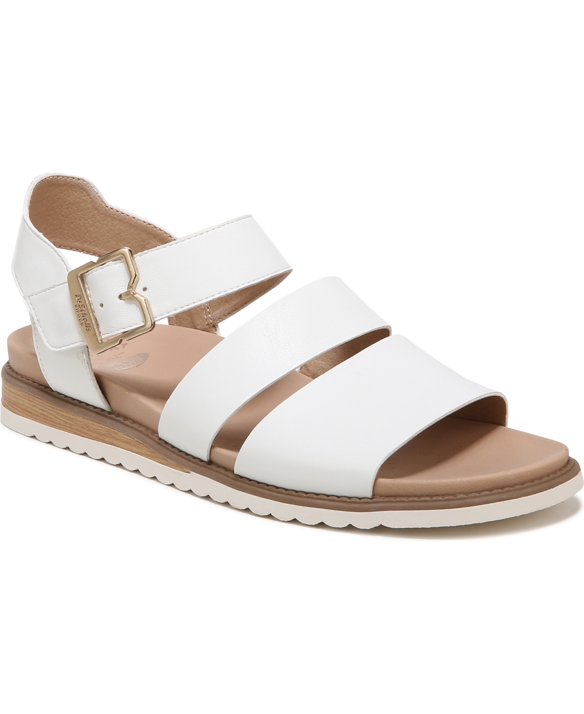 Shop Dr. Scholl's Women's Island-glow Strappy Sandals In White Faux Leather