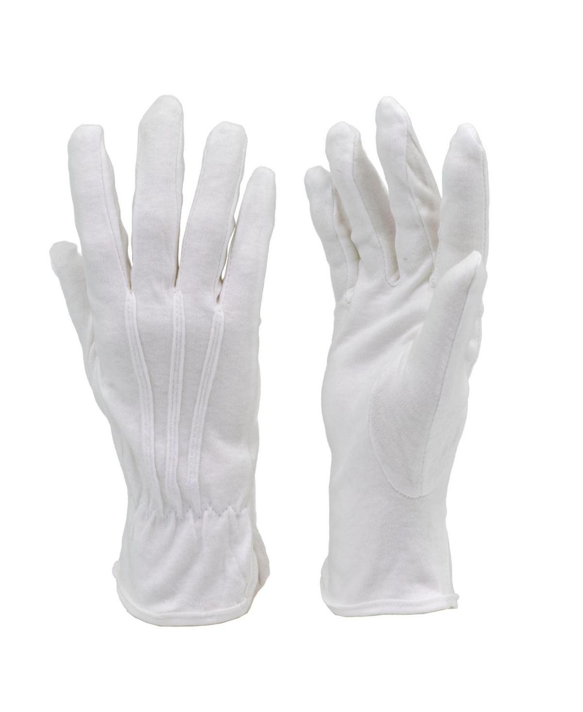 Premium White Cotton Marching Band Parade Formal dress gloves - White