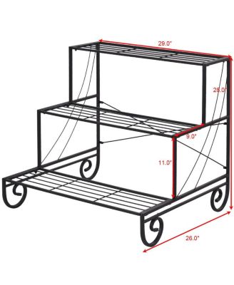 3 Tier Outdoor Metal Plant Stand Flower Planter Garden Display