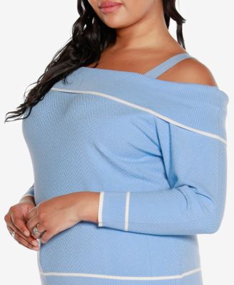Black Label Plus Size Off-The-Shoulder Sweater
