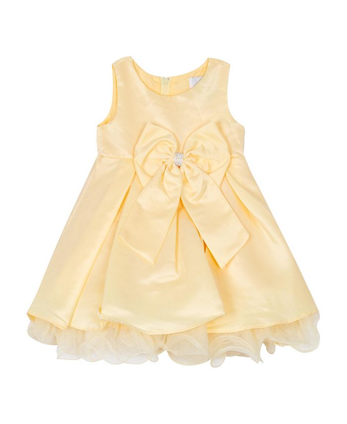 Rare Editions Baby Girls Satin Sleeveless Dress With Pleated Skirt Macy's