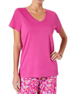 Hue - Women's Short-Sleeve V-Neck Sleep Tee
