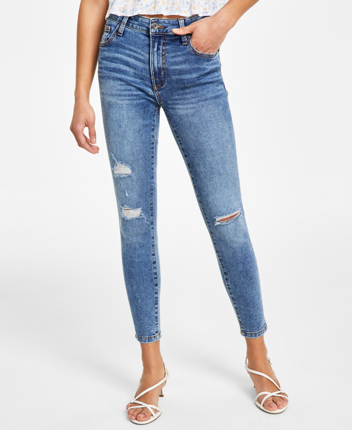 Celebrity Pink Juniors' Curvy Skinny Ankle Jeans