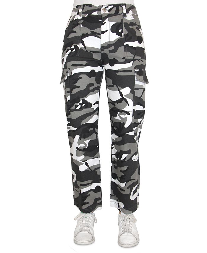 Almost Famous Juniors' Camouflage-Print Wide Leg Cargo Pants - Macy's