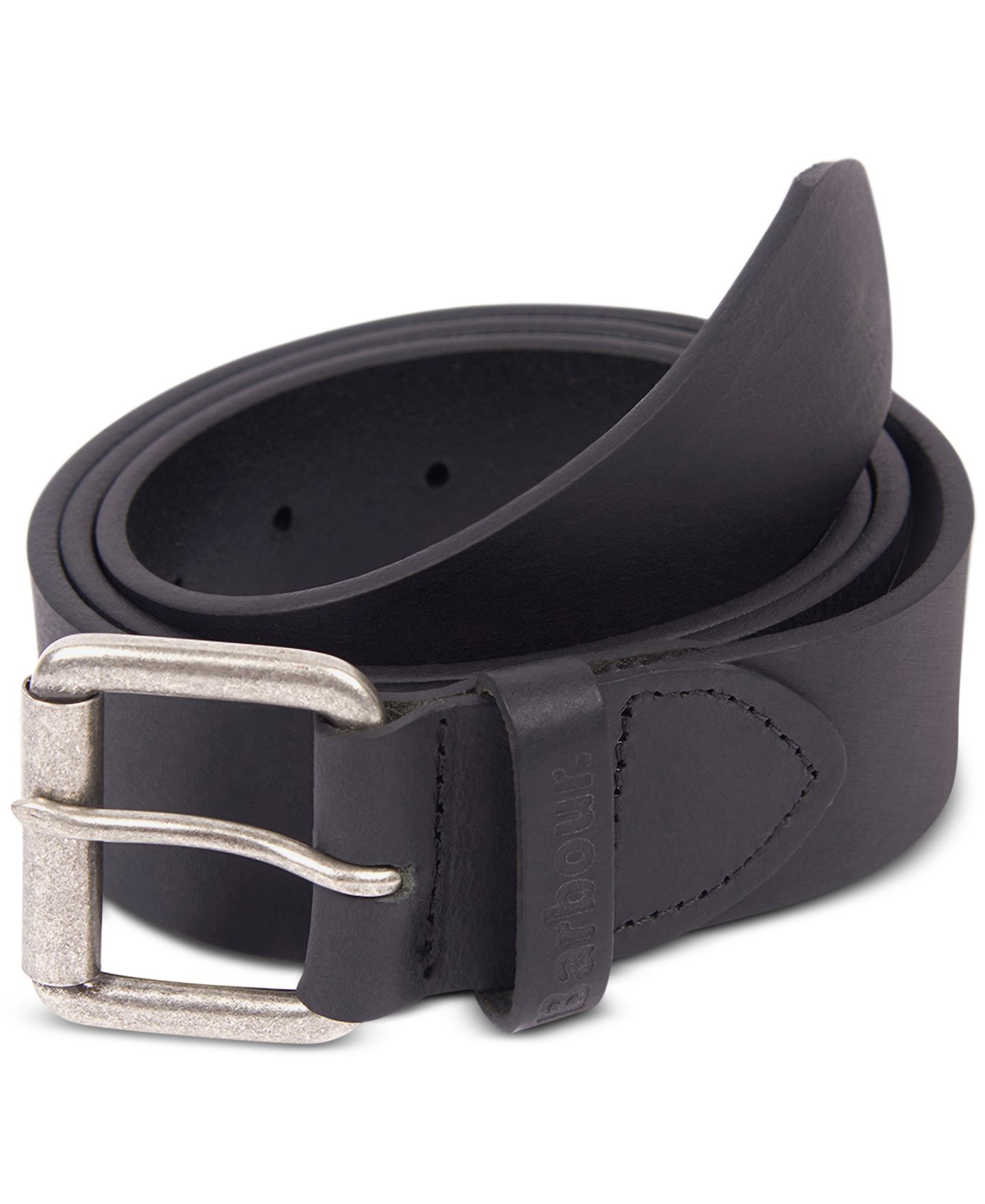 Мужской ремень Barbour Allanton Leather Belt, цвет: Чёрный — фото 4
