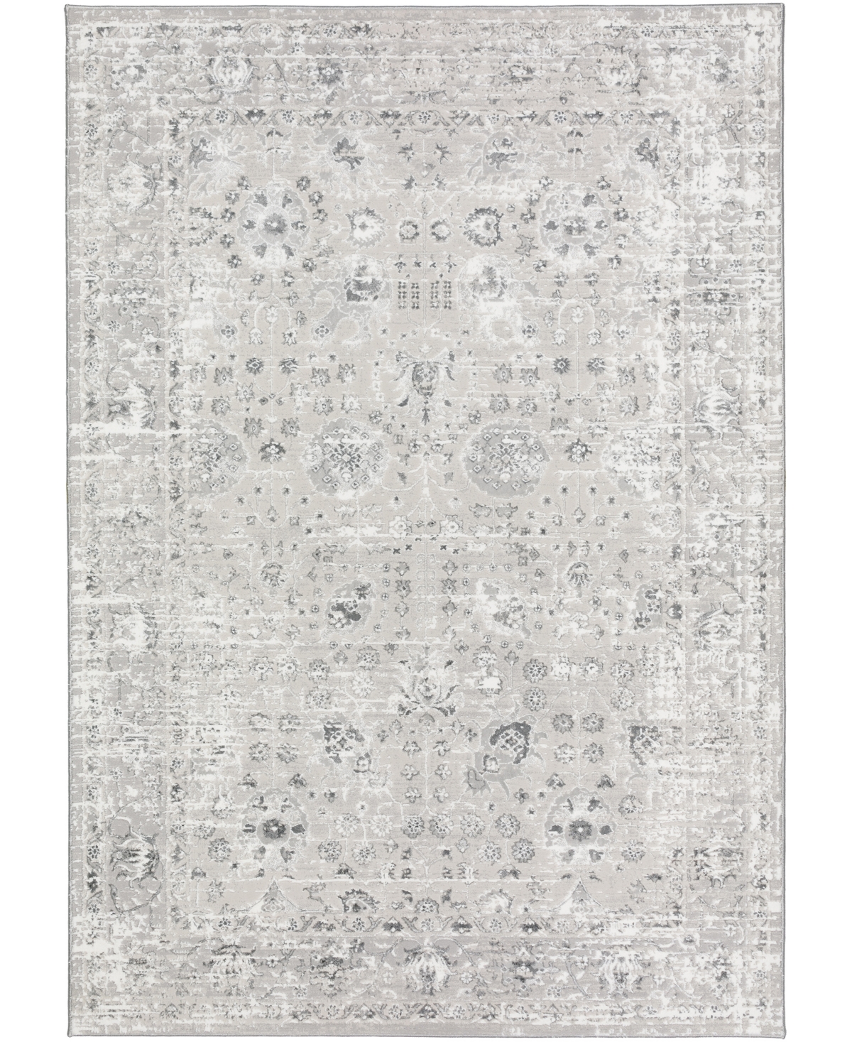 D Style Lindos Lds8 3'2" X 5'1" Area Rug In Silver