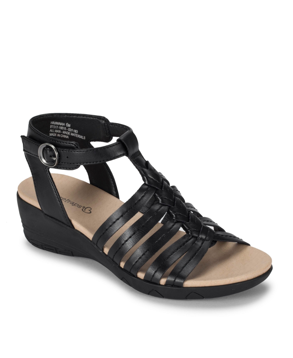 Women's Havannah T-Strap Wedge Sandals - Black