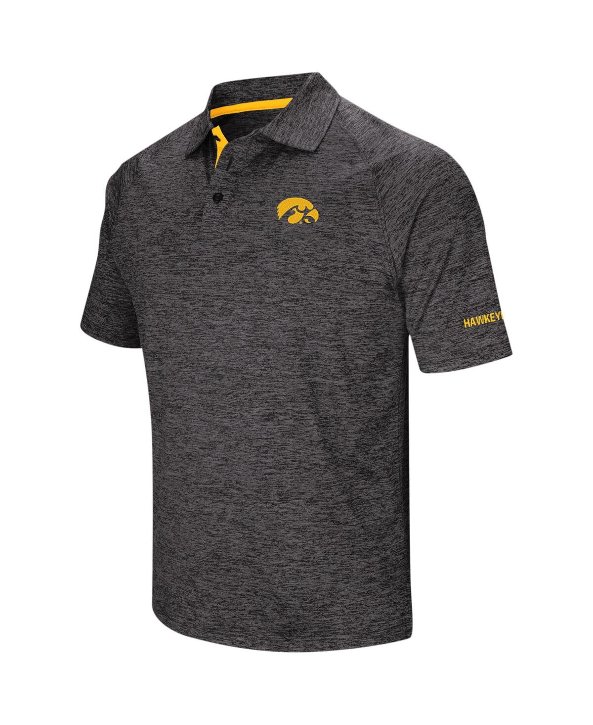 Men's ColosseumIowa Hawkeyes Big and Tall Down Swing Polo Shirt - Black