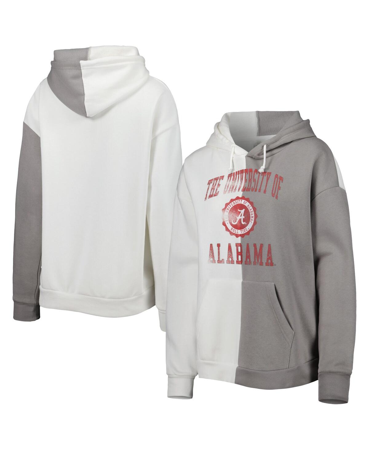 Shop Gameday Couture Women's  Gray And White Alabama Crimson Tide Split Pullover Hoodie In Gray,white