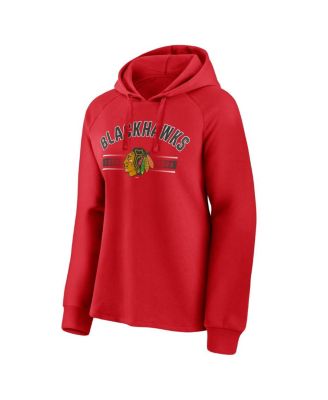 Women's Red Chicago Blackhawks Perfect Play Raglan Pullover Hoodie
