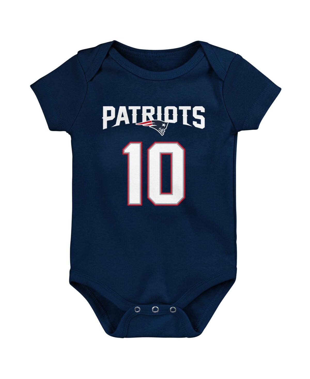 Outerstuff Newborn And Infant Navy Boys And Girls Mac Jones Navy New England Patriots Mainliner Player Name And In Navy