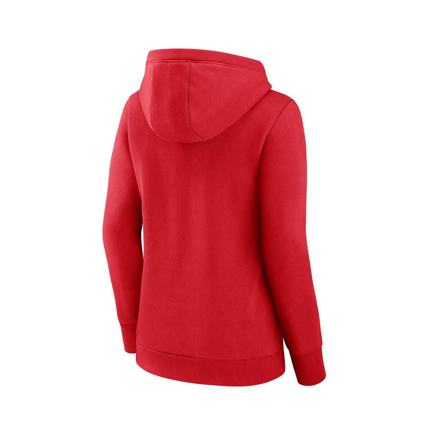 Женское худи Fanatics Red St. Louis Cardinals Simplicity Crossover V-Neck Pullover — фото 2