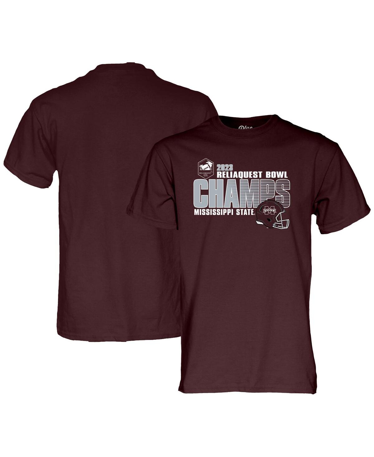 Men's Blue 84 Maroon Mississippi State Bulldogs 2023 ReliaQuest Bowl Champions T-shirt - Maroon