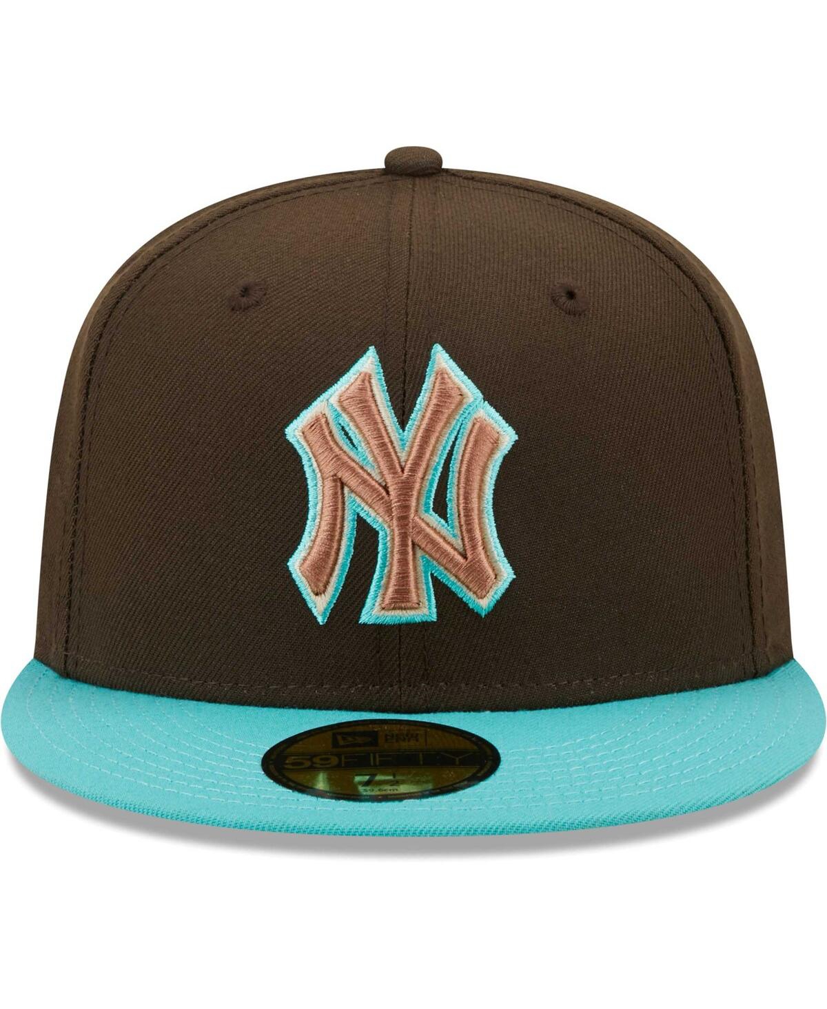 New Era Men's  Brown, Mint New York Yankees Walnut Mint 59fifty Fitted Hat In Brown,mint