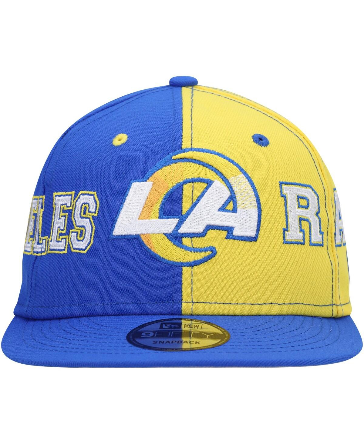 Shop New Era Men's  Royal, Gold Los Angeles Rams Team Split 9fifty Snapback Hat In Royal,gold